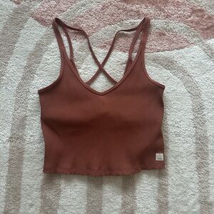 Vuori Ribbed Cropped Tank Size Medium